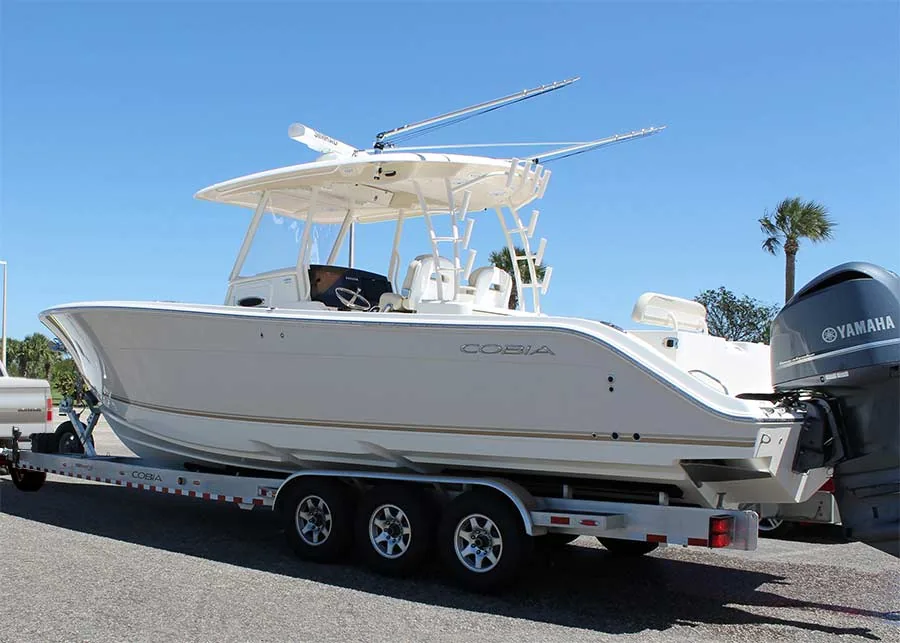 Oakville boat loaded on a trailer for recovery and towing
